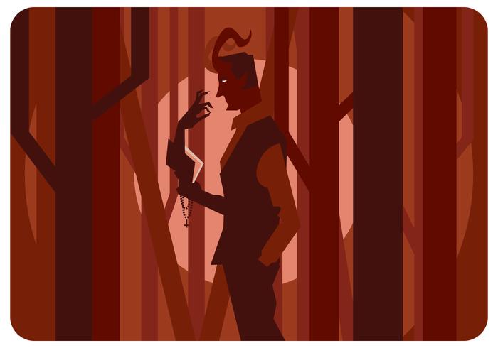 Lucifer And Full Moon Vector