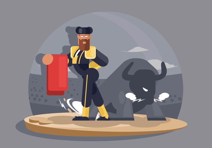 Bull Fighter Illustration vector