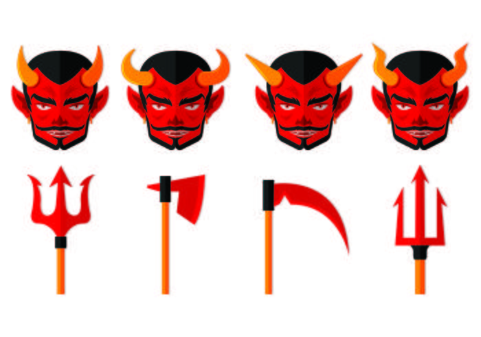 Set Of Lucifer Icons vector