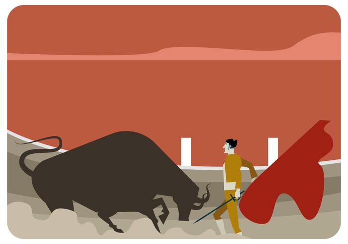 Ilustración de vector de combatiente de toro