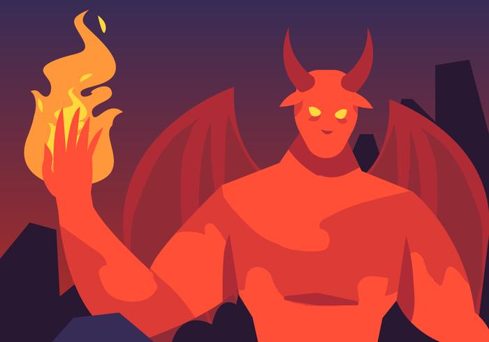 Lucifer And Hell Fire Vector 