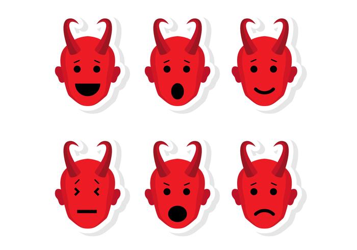 Lucifer Head Emoticon Vectores