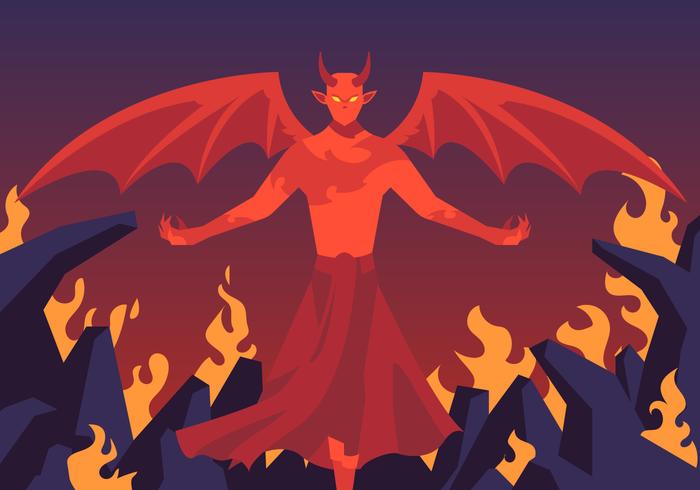 Lucifer In Hell Vector 