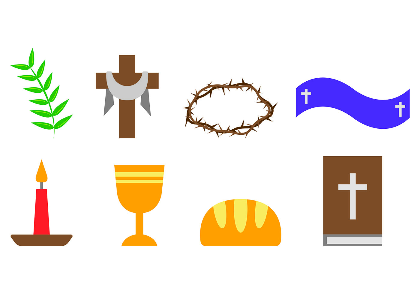 Set Of Lent Icons 158205 Vector Art at Vecteezy