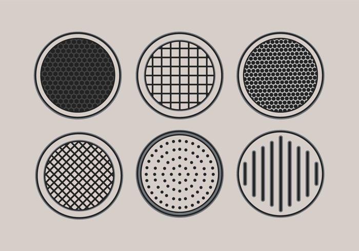 Speaker grill vector set