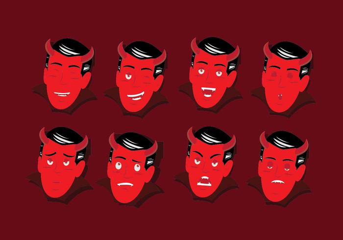 Lucifer Emoticon Face vector