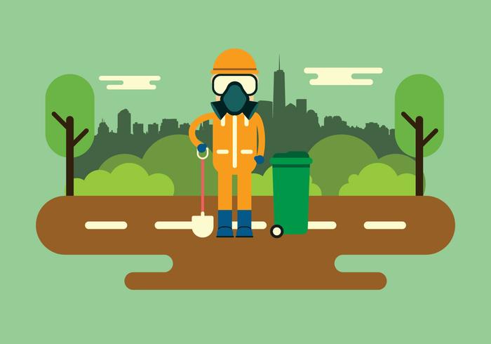 Worker With Safety Equipment Vector 