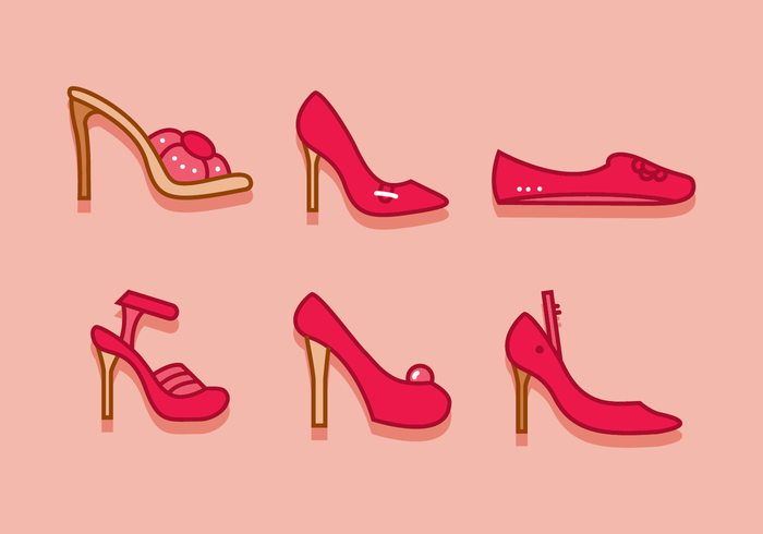 Ruby Slippers Woman Shoes Vector