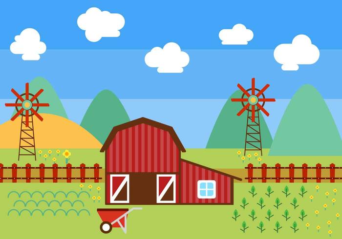 Free Beautiful Red Barn Vector
