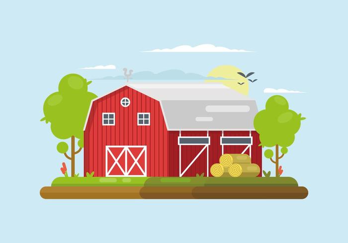 Red Barn Ilustración vector