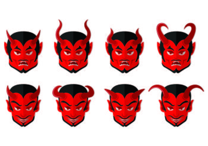 Set Of Lucifer Icons vector