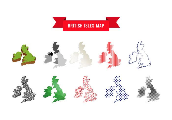 British and Irish Isles Map Vector