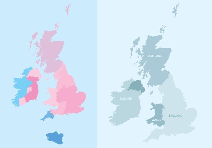 Vector Islas Británicas Mapa