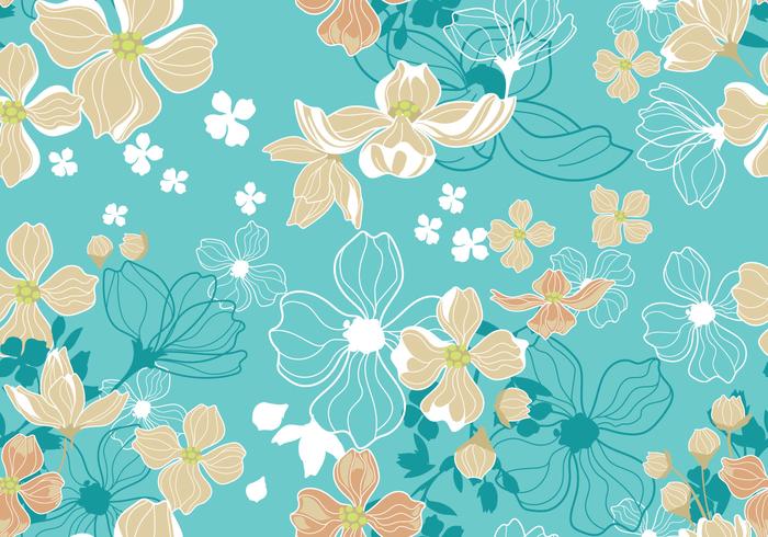 Dogwood Seamless Pattern vector