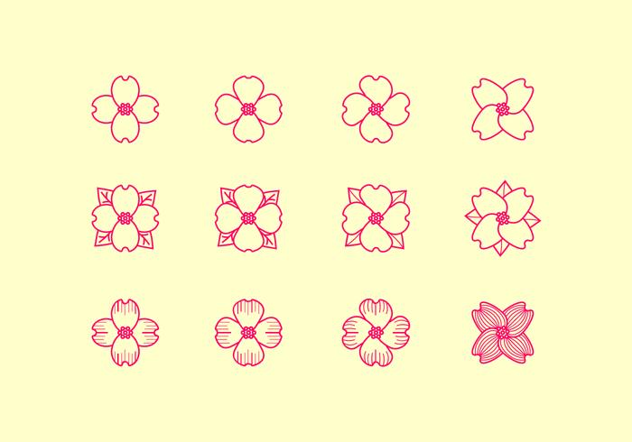 Dogwood Outline Icon Free Vector