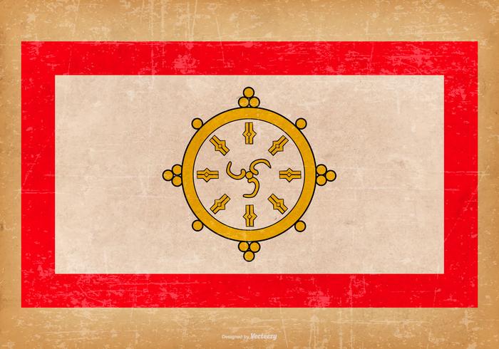 Grunge Bandera de Sikkim vector