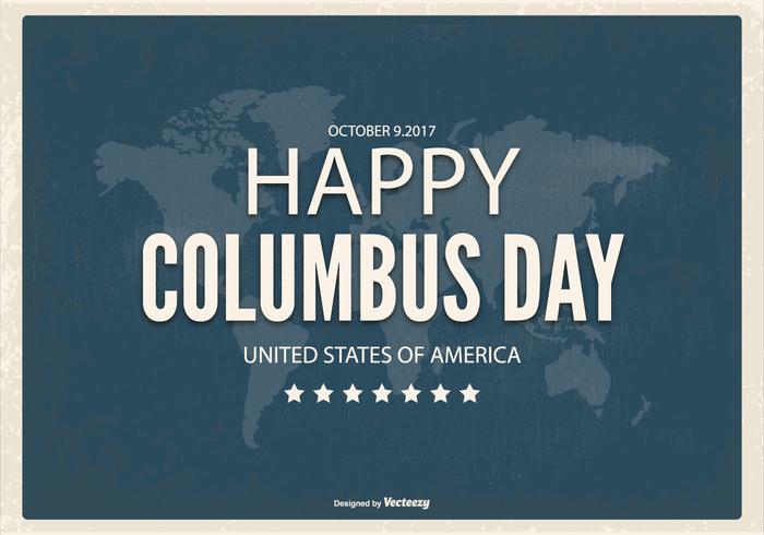 Ilustración retro del día de Columbus de Typographic vector