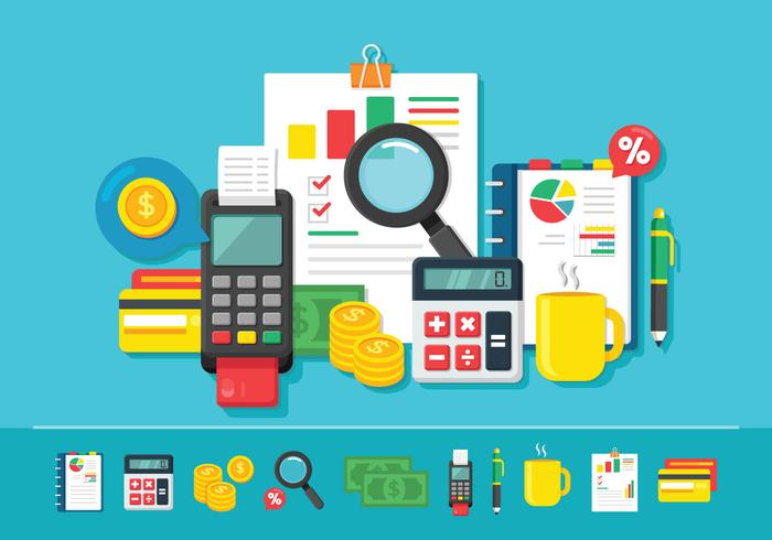 Financial Accounting And Bookkeeping Concept vector