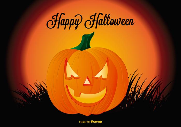 Spooky Pumpkin Halloween Illustration Spooky Pumpkin Halloween Illustration