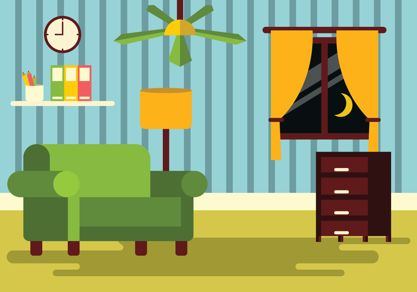 free living room vector illustration