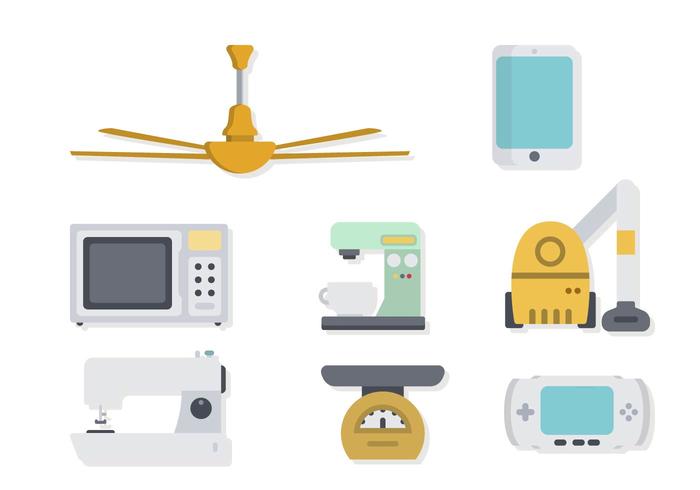 Vectores divertidos de casa y electrodomésticos