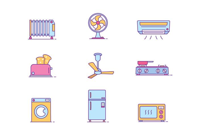 Paquete de iconos de objetos domésticos vector