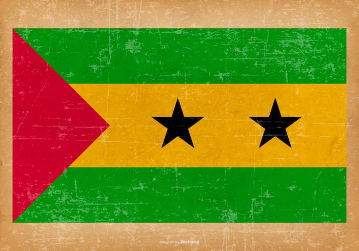 Grunge Flag of Sao Tome and Principe vector