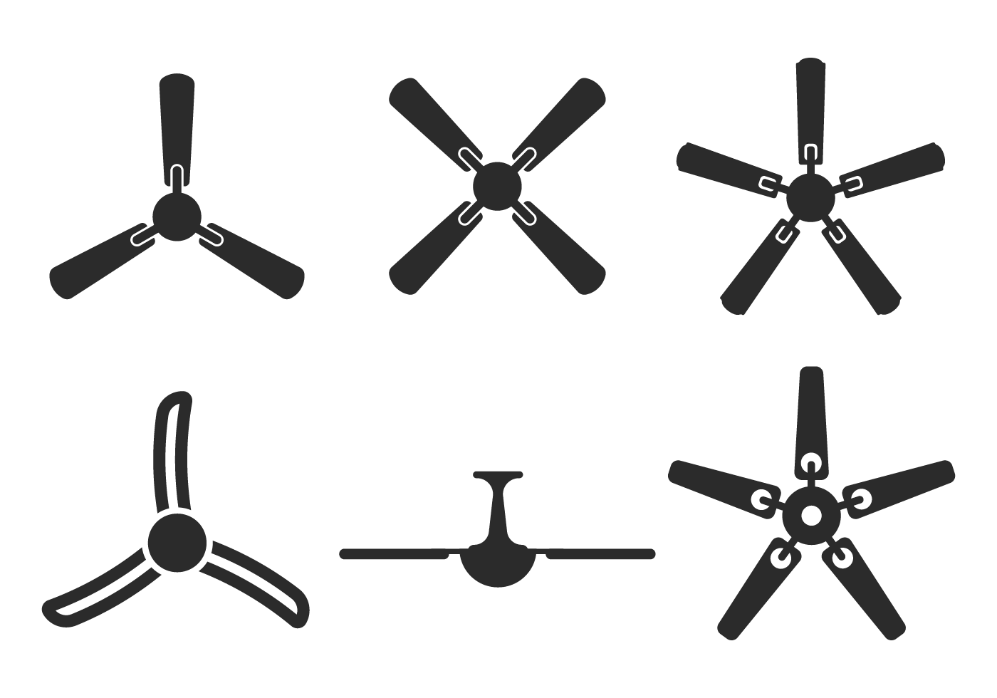 Ceiling Fan From Bottom View 158414 Vector Art at Vecteezy