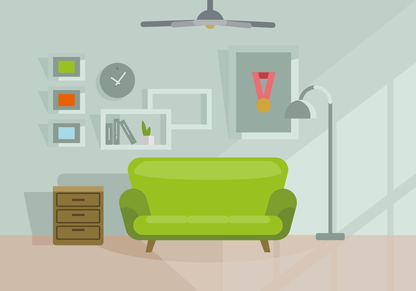 living room silhouette vector