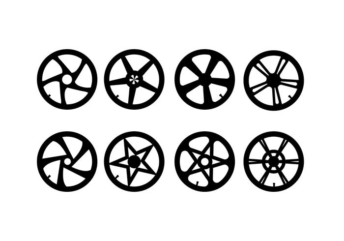 Motorcycle Hubcap Vector Set