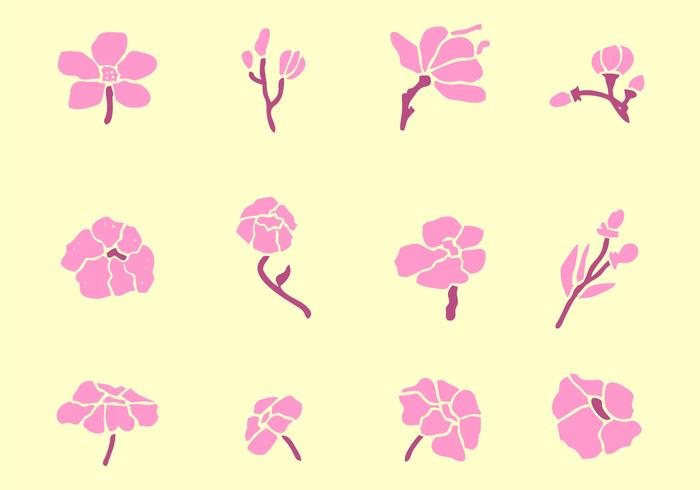 Conjunto De Flores Hermosas vector