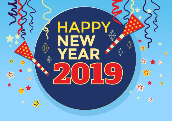 Happy New Year 2018 Greeting Card Template vector