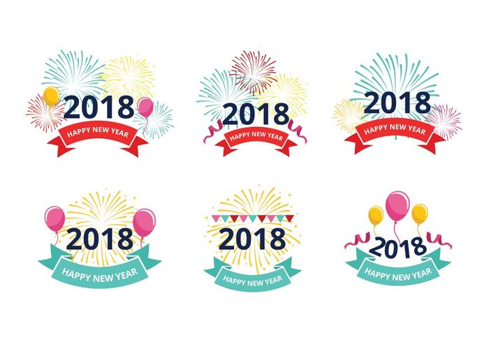 Feliz Año Nuevo 2018 Saludo Vectores Gratis