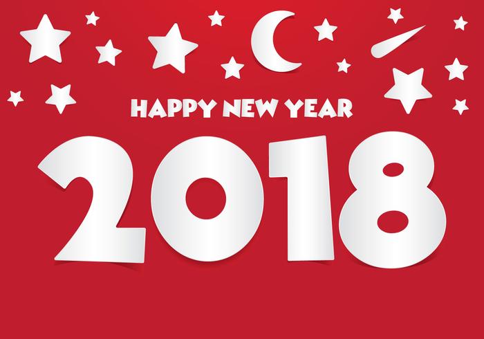 New Year 2018 Paper Illustration vector