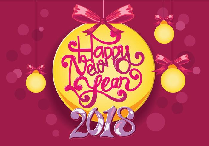 Happy New Year 2018 Hand-lettering Vector