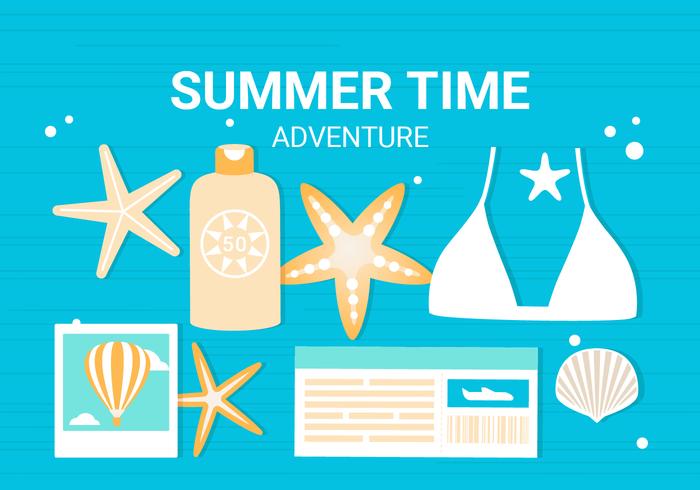 Free Summer Elements Vector Background