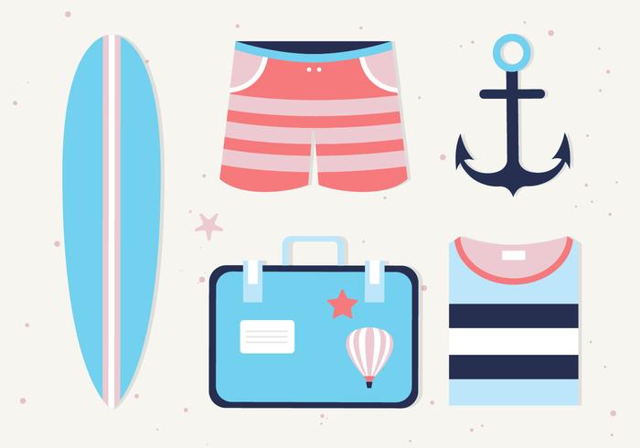 Free Summer Icons Vector Background