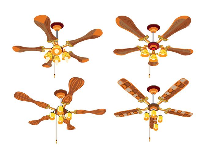 Close Up Set Of Vintage Ceiling Fan With Light Download Free