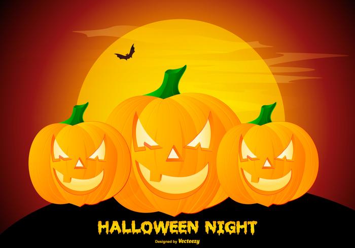 Spooky Halloween Pumpkin Background Illustration Spooky Halloween Pumpkin Background Illustration