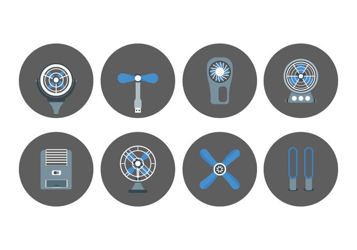 Fan and ventilator set icons vector