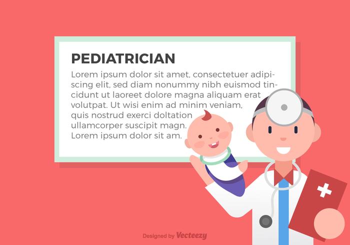 Pediatra hombre sostiene un bebé alegre vector