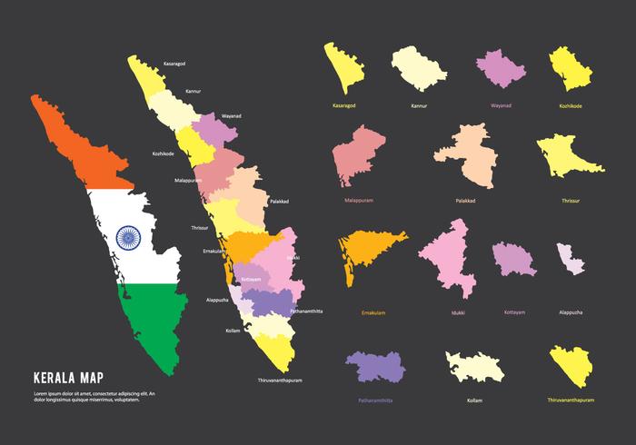 Vector de mapa de Kerala