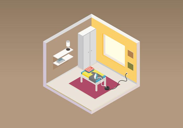 Ironing Room Isometric Free Vector