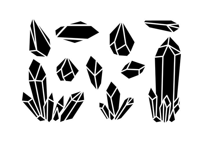 Free Crystals Shape Line Vector