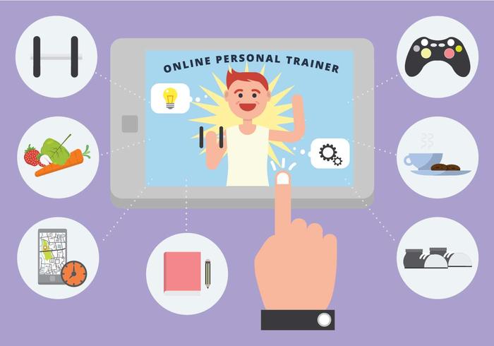 Online Personal Trainer Vector