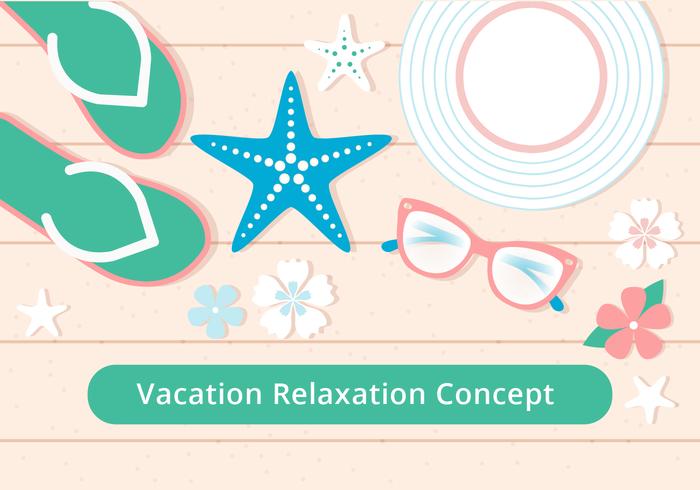 Free Flat Design Vector Summer Relax