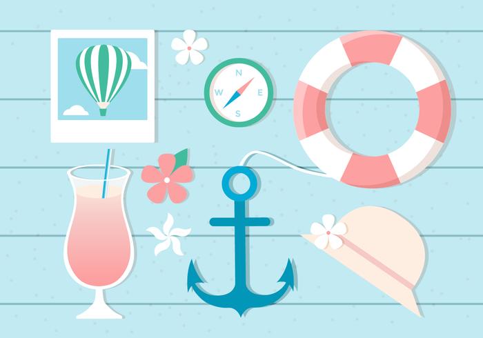 Free Design Vector Summer Time Elements