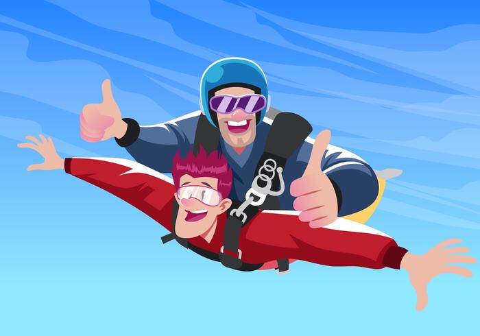 Skydiving Sport Vector Scene 