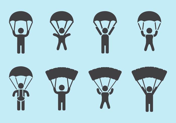Skydiving icon vectors 