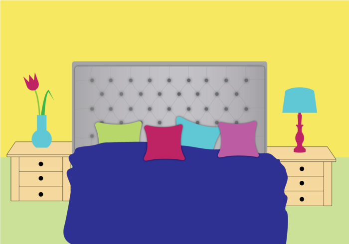 Bedroom with Headboard Vector